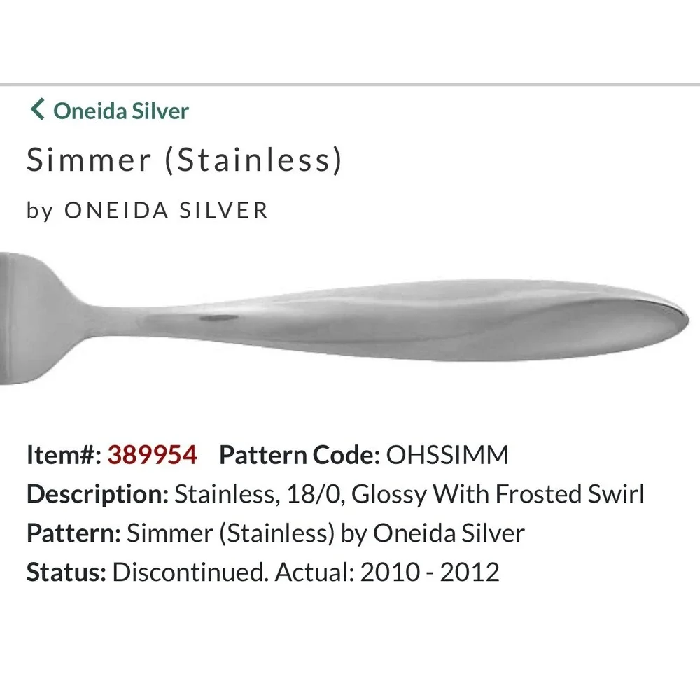 Oneida SIMMER Set of 5 Oval Soup Spoons Stainless Flatware (7 1/8